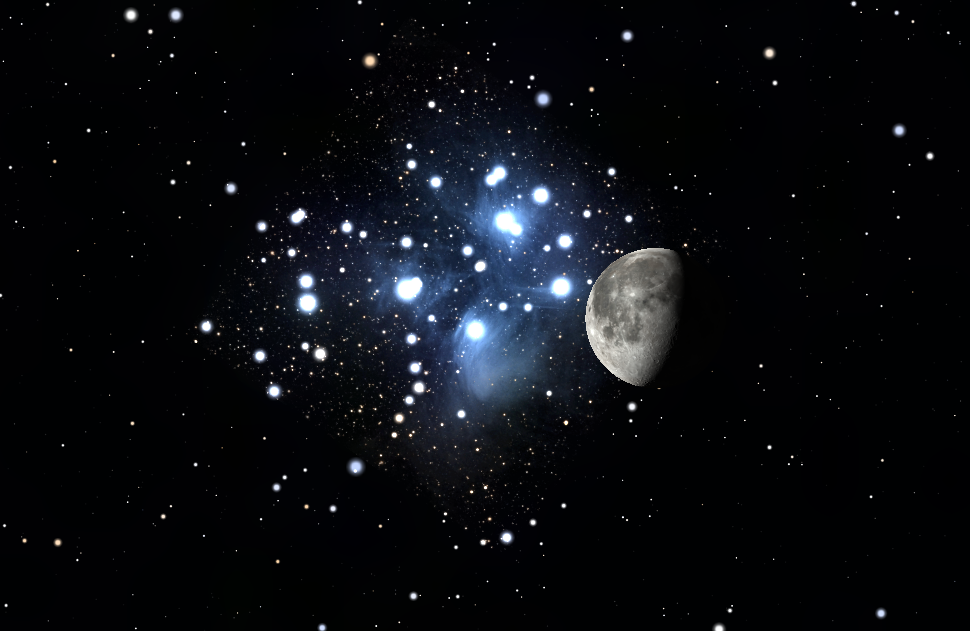 Prechody Mesiaca cez M45
